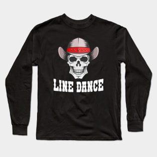 Line Dance Western Skull Long Sleeve T-Shirt